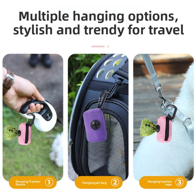Dog Poo Bag Dispenser, Mesh Leash Attachment for Daily Walks