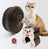 Corrugated cardboard cat scratcher shaped into a ring, alternative angle view