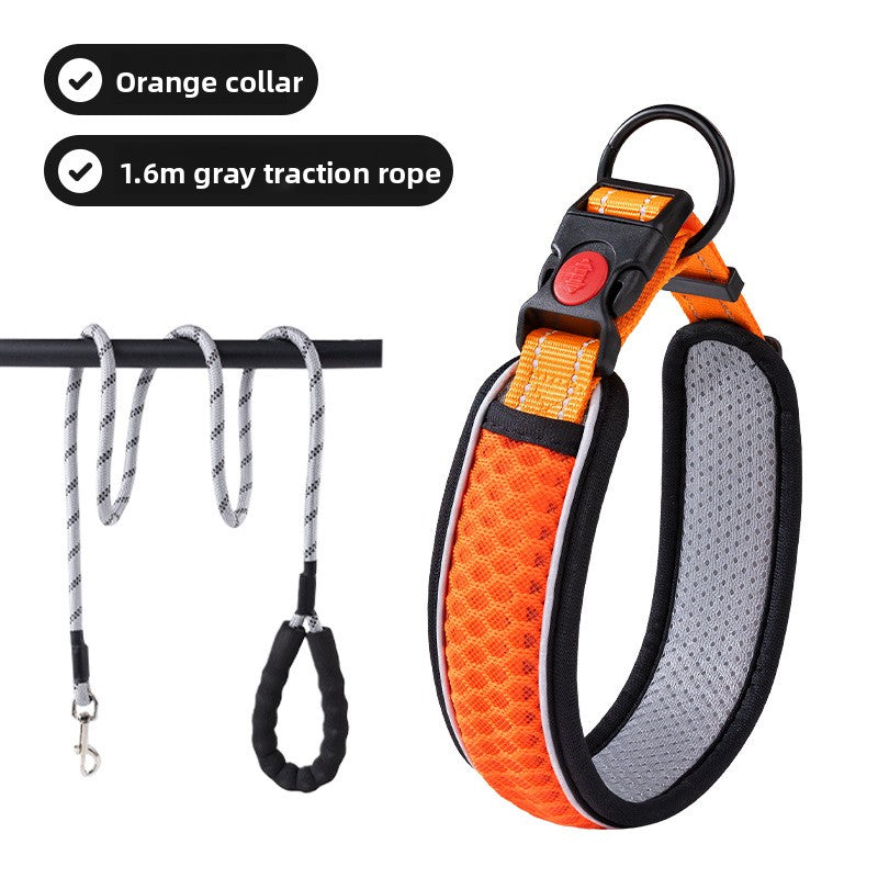 Adjustable dog collar with optional lead, main product photo