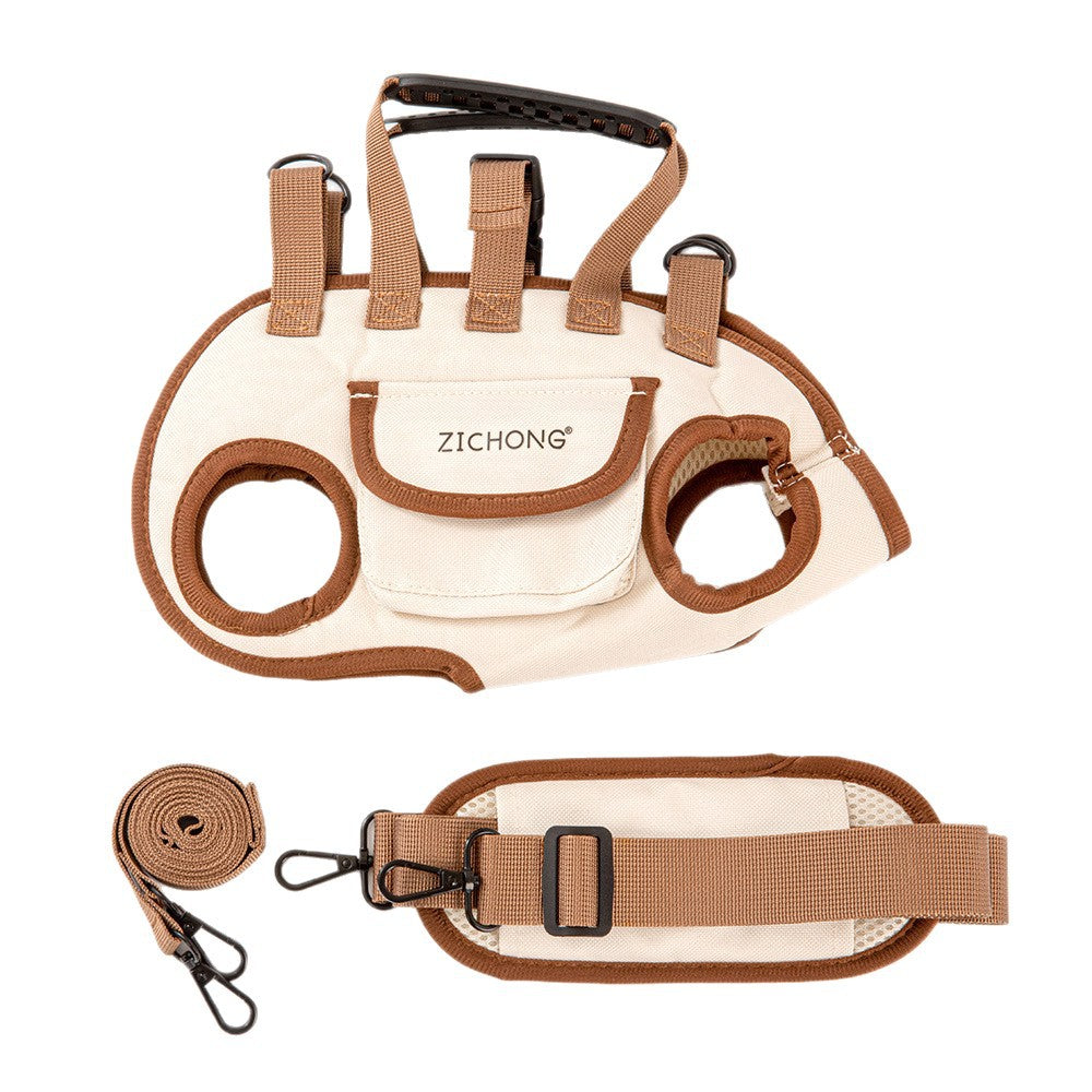 Pet harness, lead and crossbody bag set, ideal for walks and travel