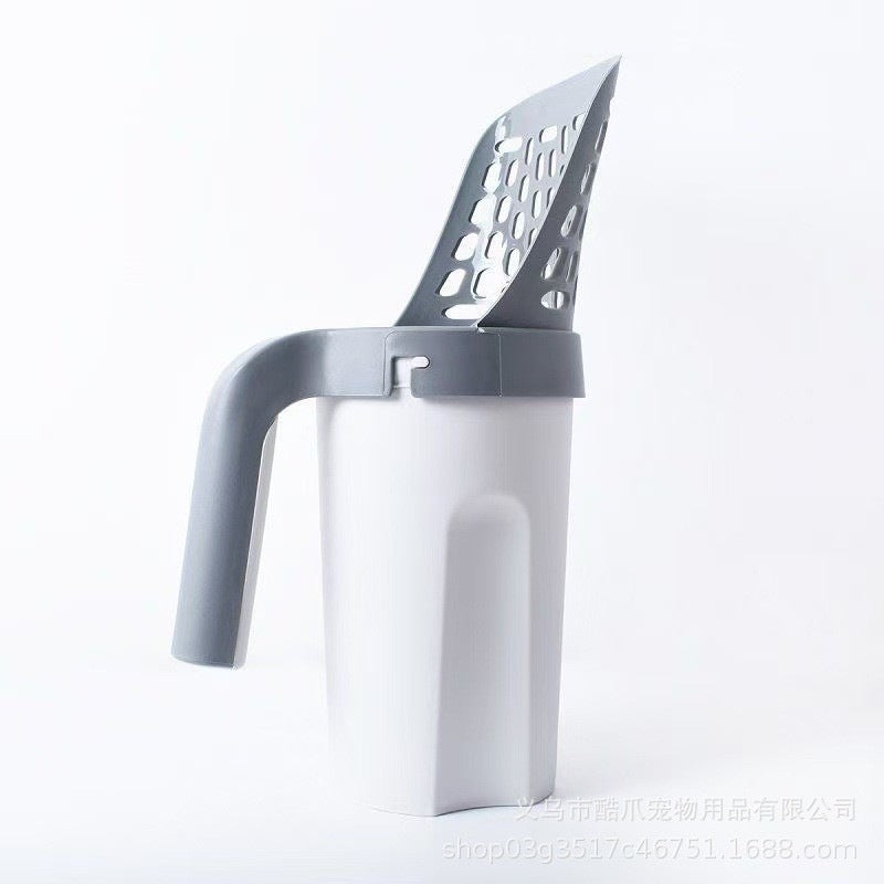 Portable All-in-One Cat Litter Scoop with Built-In Bag Storage