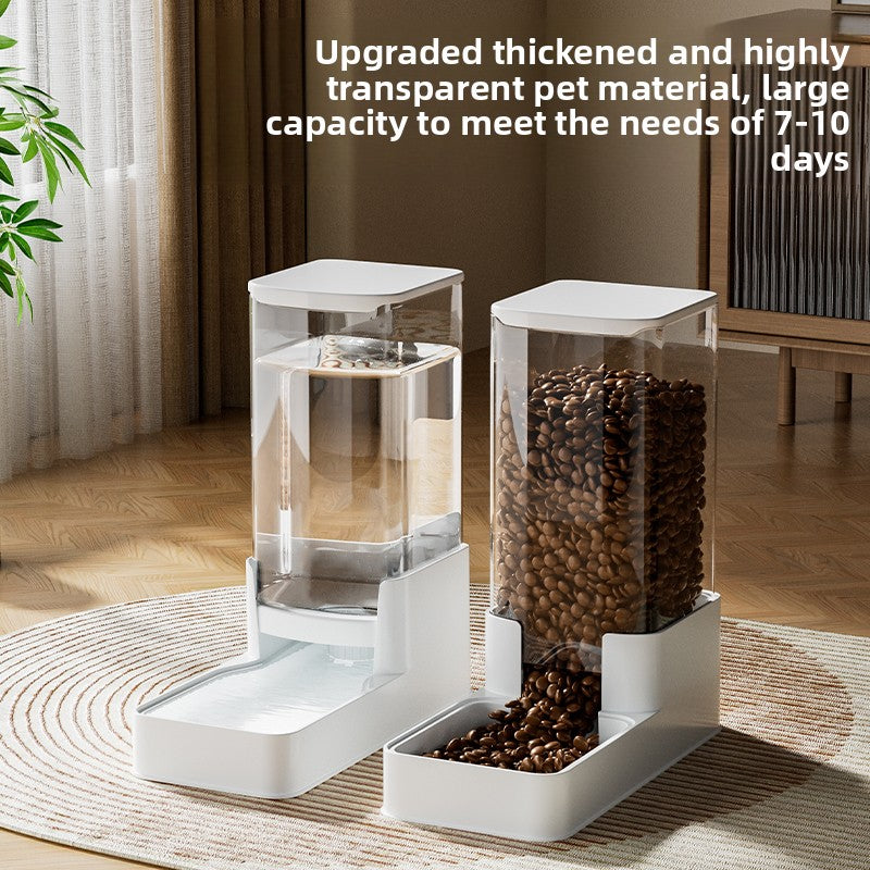 Gravity Pet Water Dispenser and Food Feeder Set for Cats and Dogs, 3.3L to 8.5L