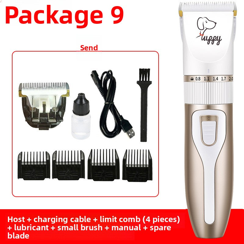 USB Rechargeable Pet Hair Clipper with Ceramic Blade and Attachments