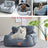 Portable dog car seat bed on a back seat for travel