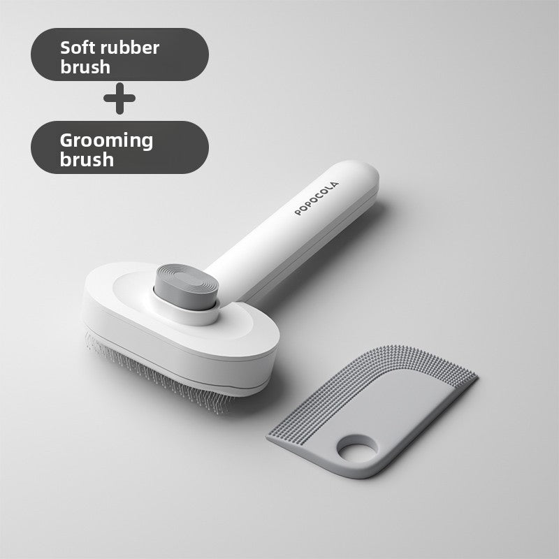 Deshedding Brush with One-Button Hair Release for Cats and Dogs