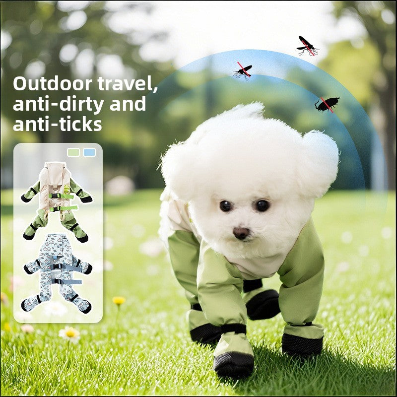 Four leg dog coverall with lead attachment, available in 2 colours, image 2
