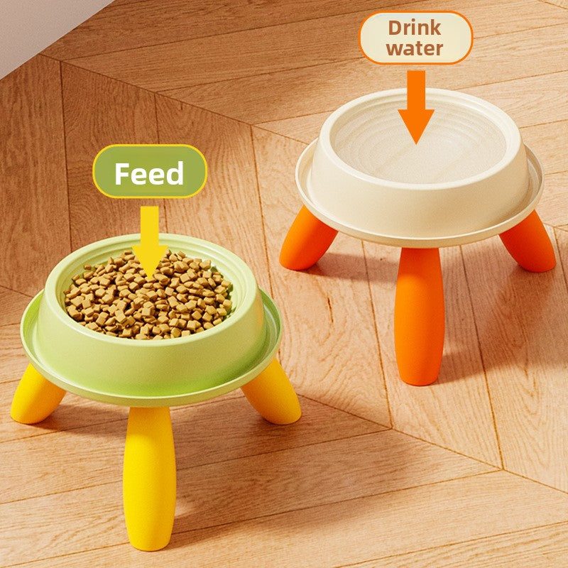 Elevated Pet Feeding Bowl with Non-Slip Base and Anti-Spill Design for Cats and Dogs
