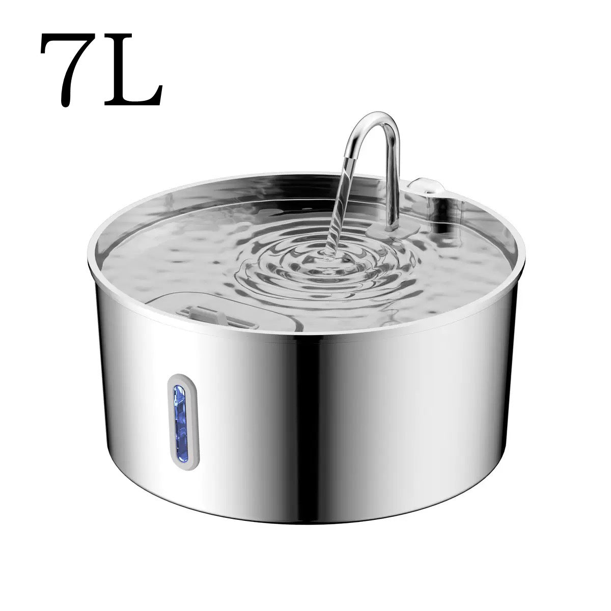 7L Stainless Steel Pet Water Dispenser with Multiple Adapters