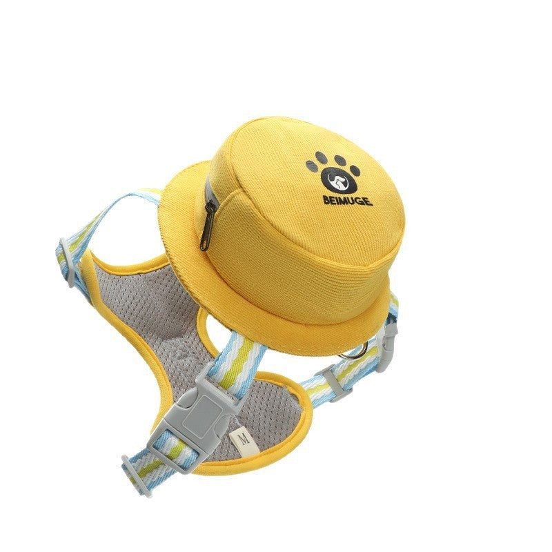 Small dog harness with backpack and lead, main product photo