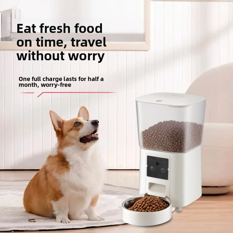 Smart Automatic Pet Feeder with 180 Degree Camera, App Control and Sealed Food Storage