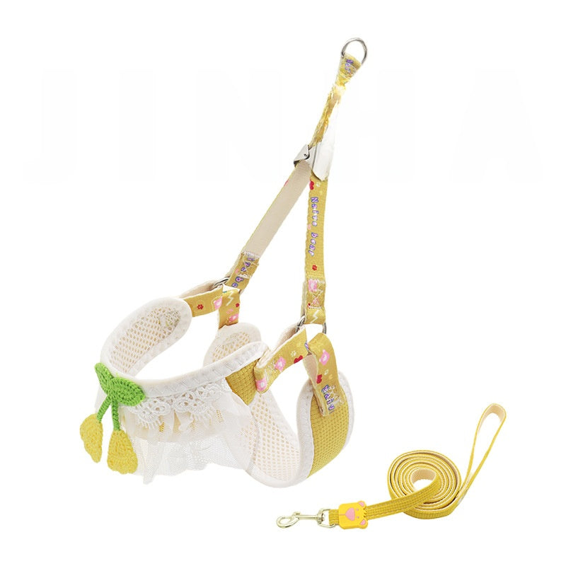 Small dog leads in sunflower, print and plain colour designs