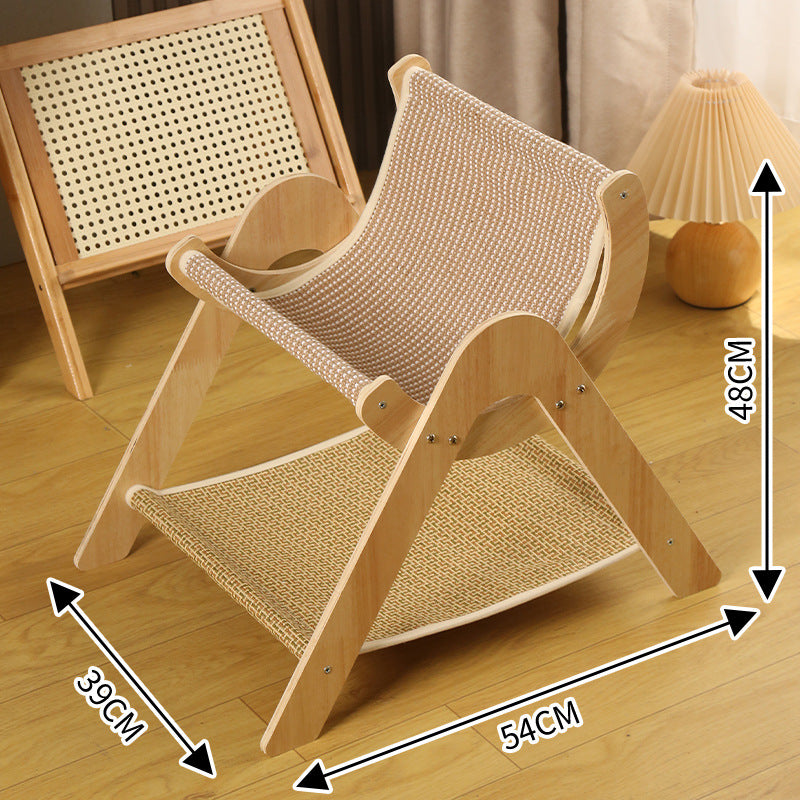 Corrugated cardboard cat scratcher rocking lounge with mat, photo 27 of 29