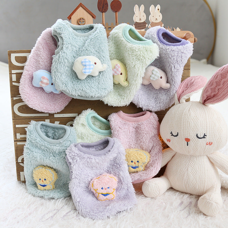 Coral fleece top for newborn puppies and kittens for dogs and cats, image 1