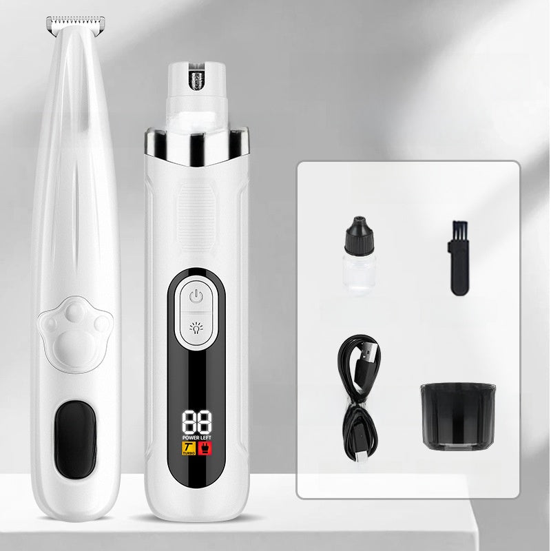 Splash-Proof Pet Nail Grinder with LED Digital Display