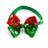 Christmas ribbon bow tie collar for dogs and cats in Style 3, side view