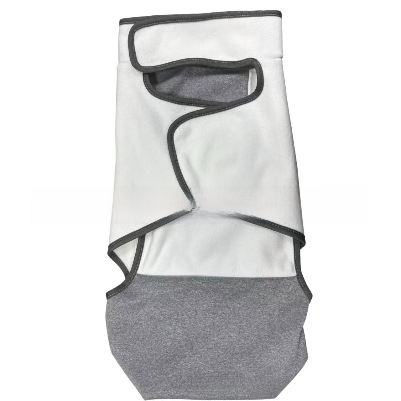 Grey pet grooming swaddle bag for dogs and cats, available in 2 styles, image 1