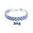 Sparkly rhinestone pet collars shown in eight pretty colourways