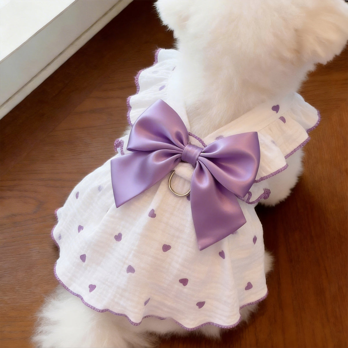 Summer pet dress with lead ring for dogs and cats, image 10