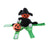 Small dog wearing a pumpkin knight riding horse costume