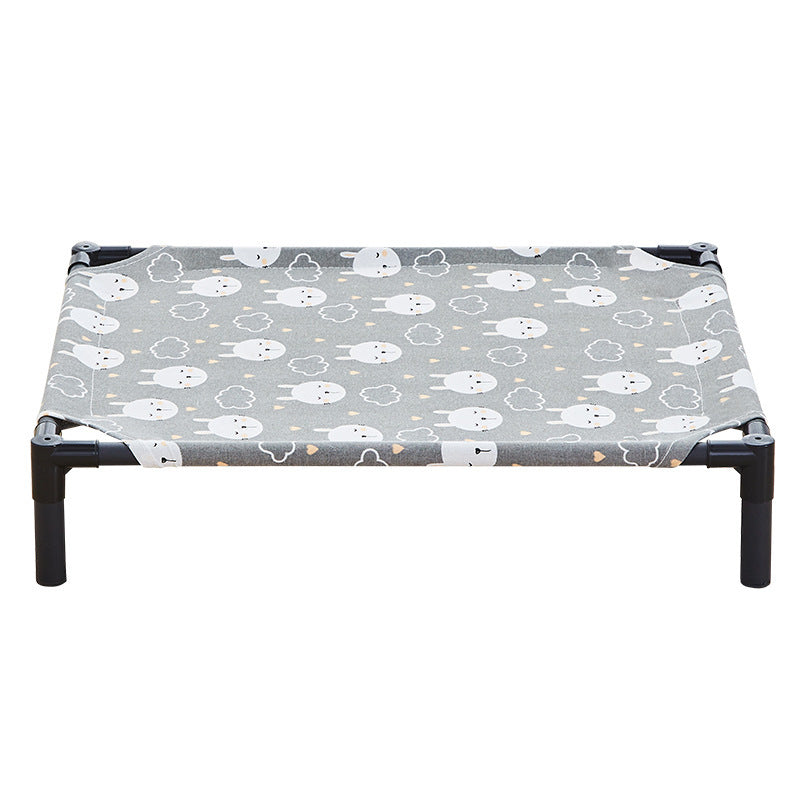 Raised pet cot with breathable mesh for cats and dogs
