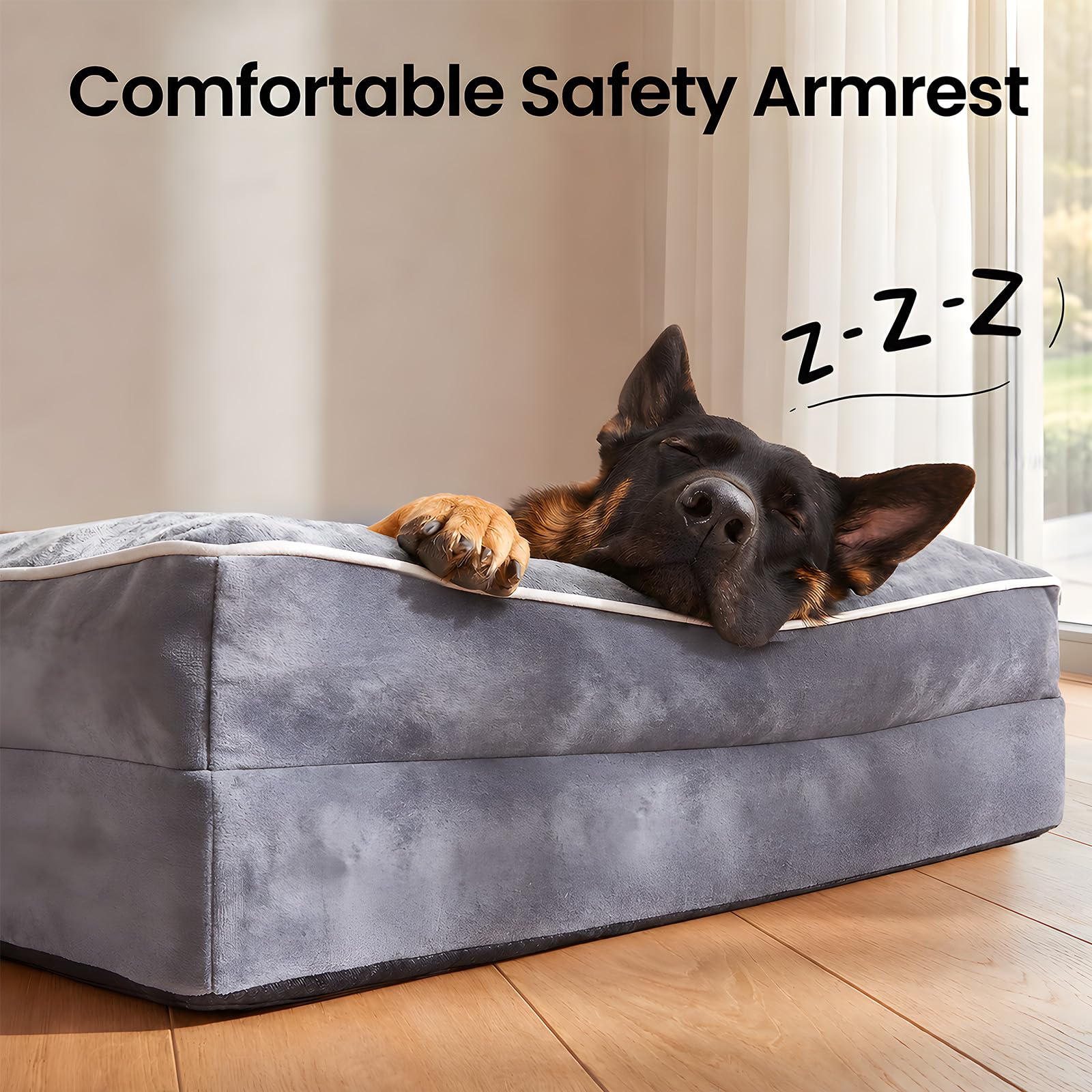 Orthopaedic Extra Large Dog Bed Couch, Memory Foam with Bolster