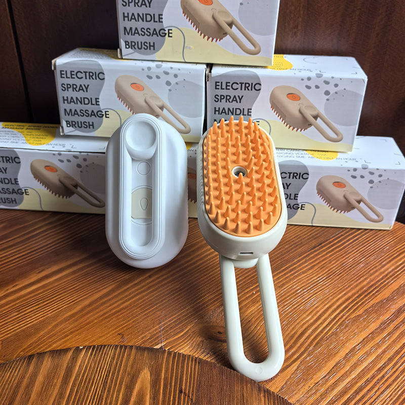 Electric Steam Spray Massage Comb, Rechargeable Mist Pet Brush