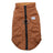 Thick leather-look dog vest jacket for winter in Brown, top view
