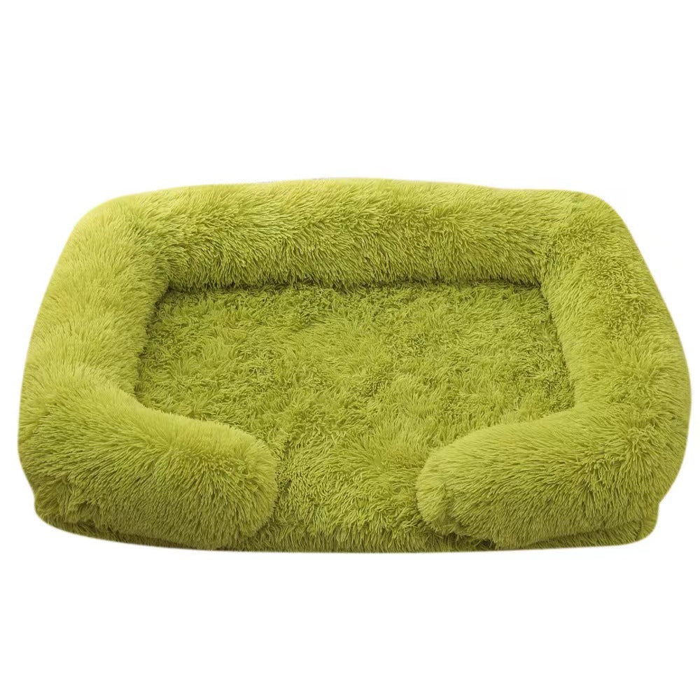 Round Enclosed Plush Cat Bed for Cats and Small Dogs