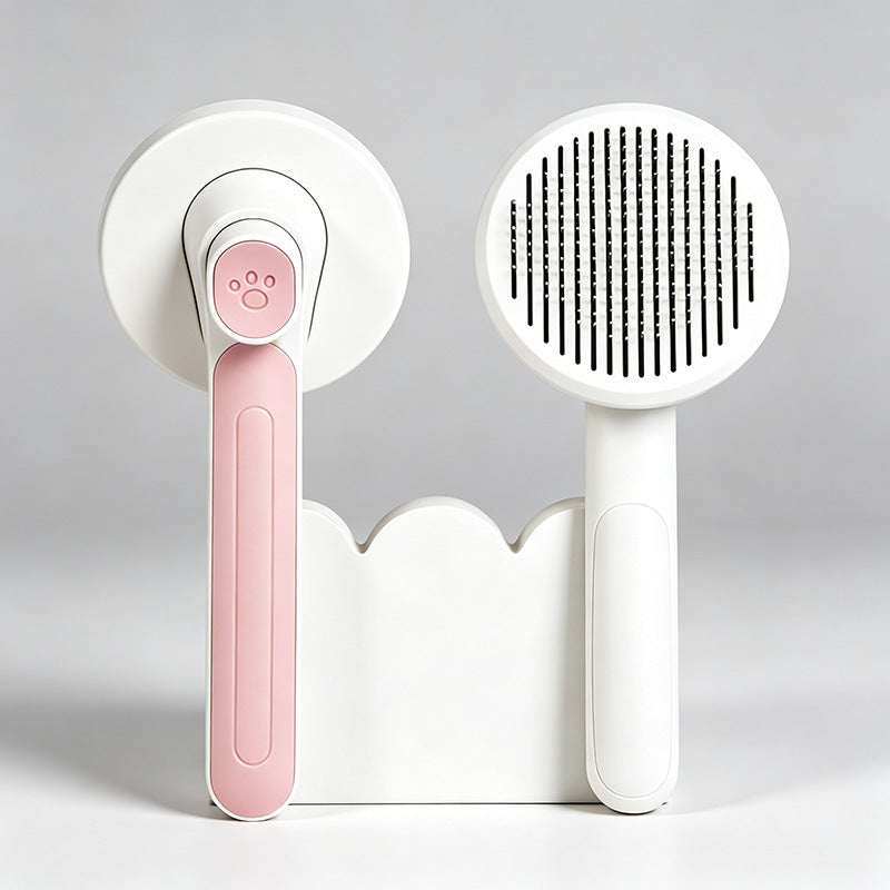 One-Click Hair Release Slicker Brush with Rounded Steel Pins