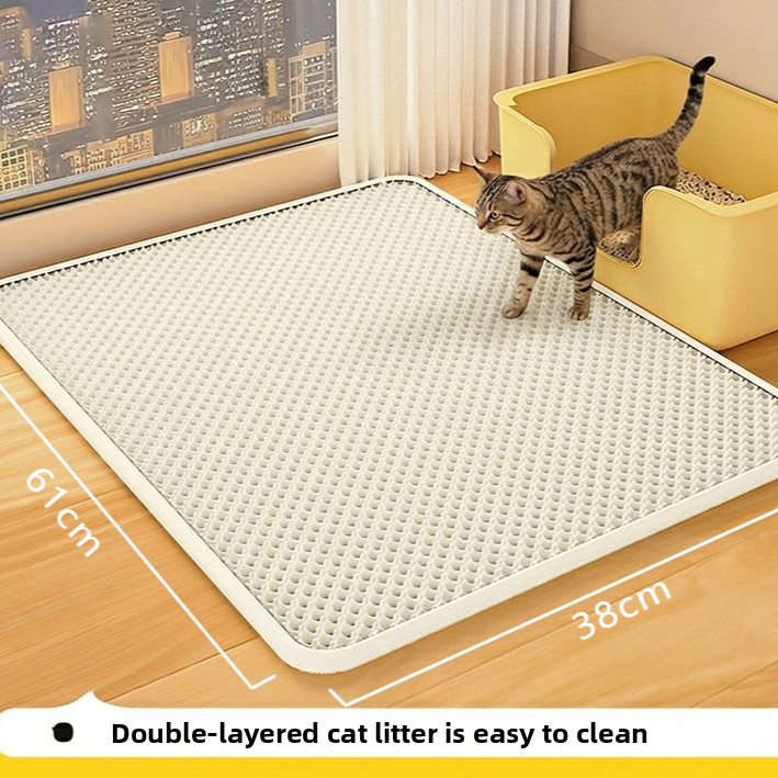 Large Waterproof EVA Cat Litter Mat, Leak-Proof Floor Pad
