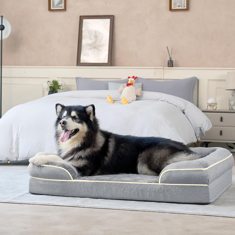 Grey removable washable pet sofa bed for dogs and cats, photo 3