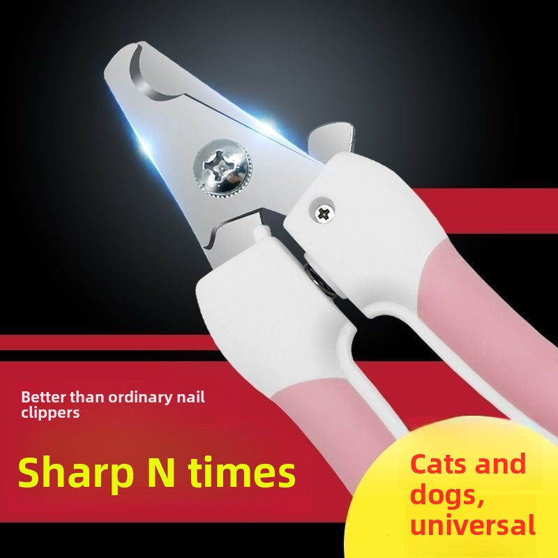 Stainless Steel Pet Nail Clippers with Wave or Curved Handle