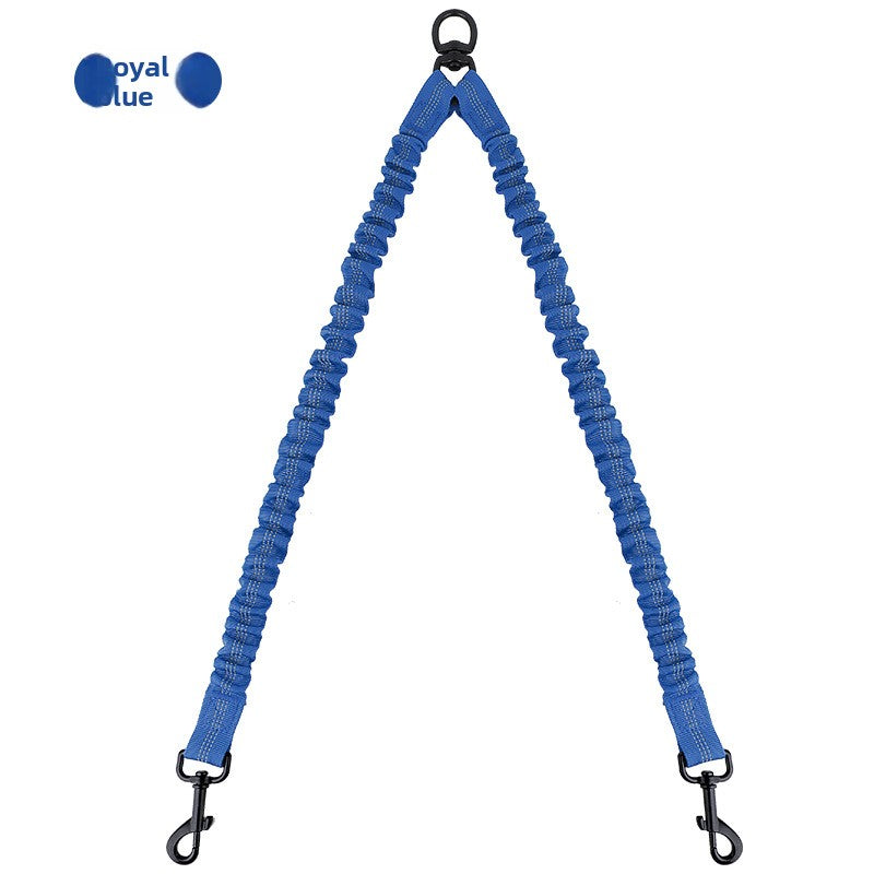 Tangle free twin dog lead shown in bright colour options