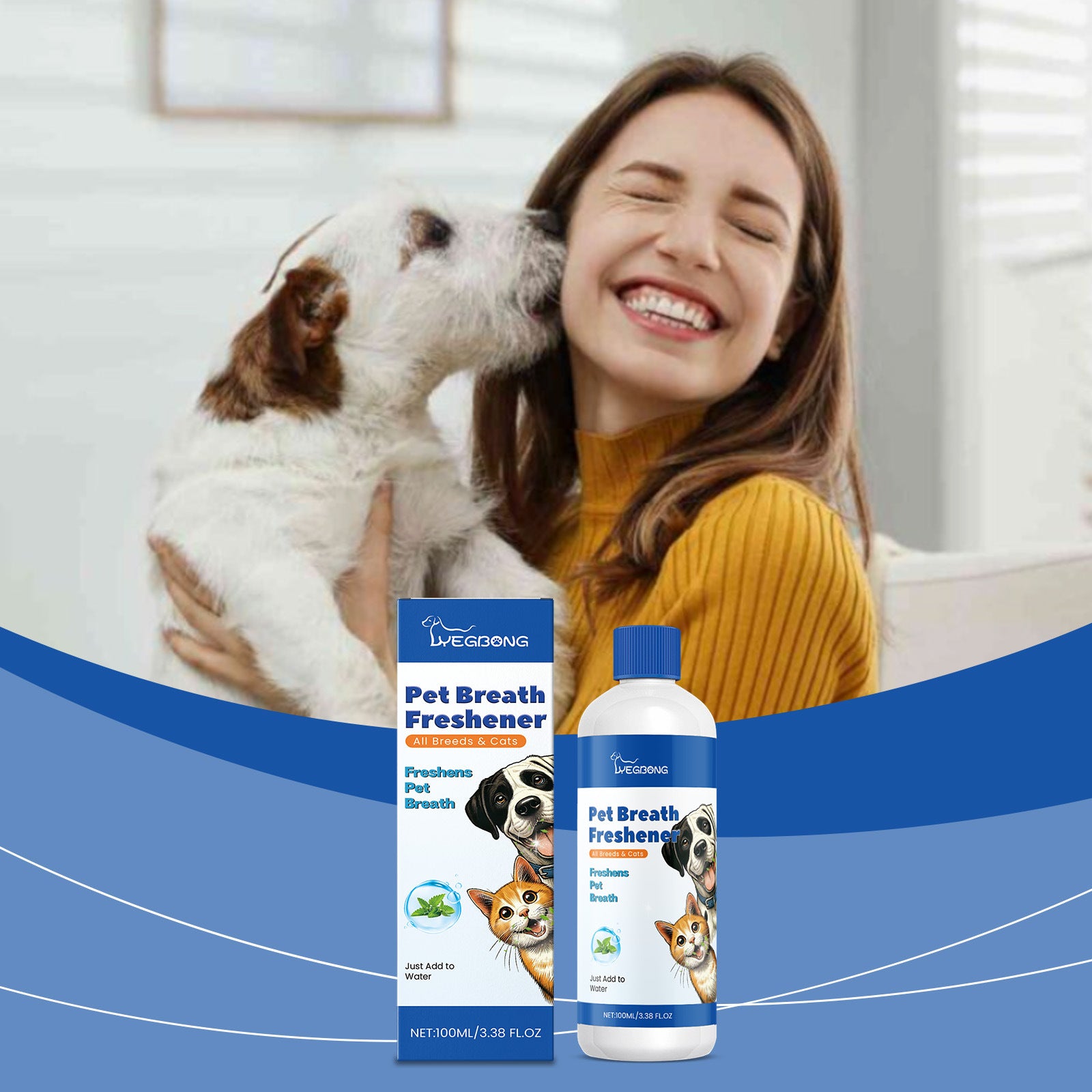 Pet Breath Freshener for Dogs and Cats, Oral Care Formula