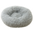 Light grey round long plush pet bed for cats, photo 3