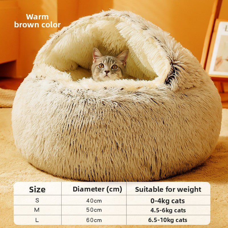 Semi-enclosed plush cat bed, photo 17 of 29