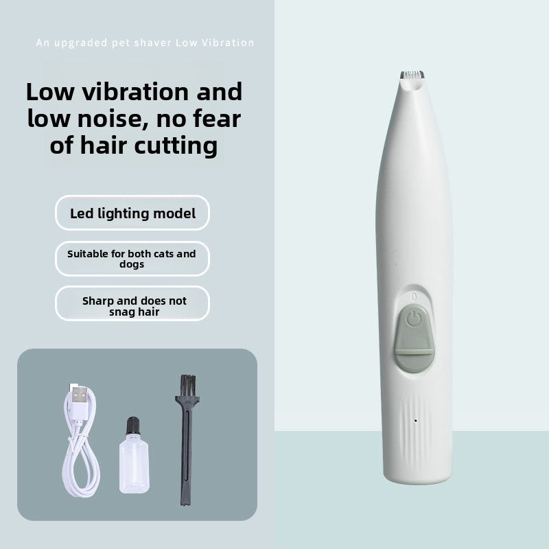 Paw Pad Hair Trimmer for Pets, Cordless with LED Light