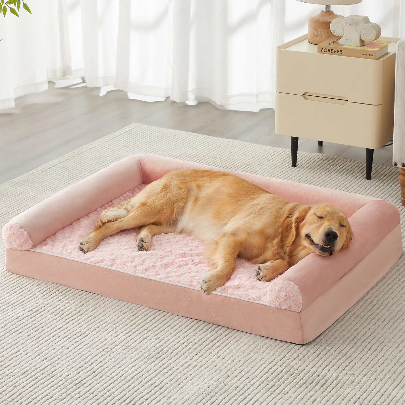 Orthopaedic dog bed with bolsters