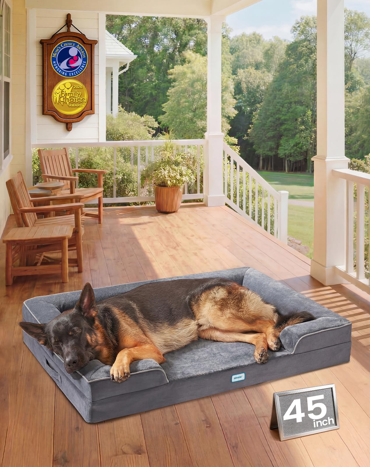 Orthopaedic Extra Large Dog Bed Couch, Memory Foam with Bolster