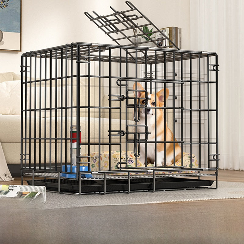 Foldable iron pet crate for small dogs, main product photo