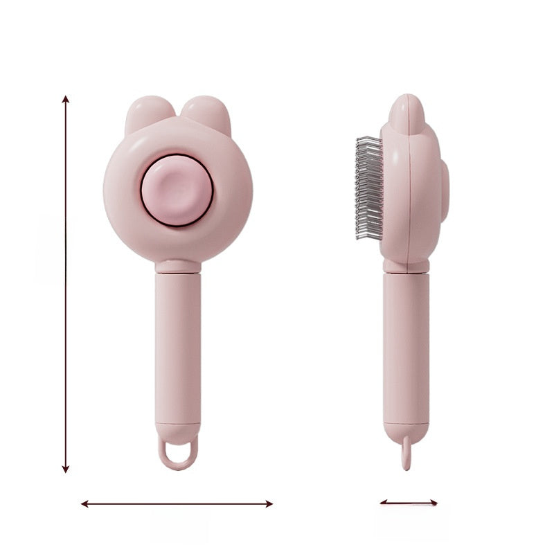 Gentle pet comb with ergonomic handle in yellow