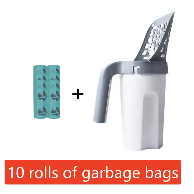 Cat Litter Scoop with Built-In Waste Bin and Storage