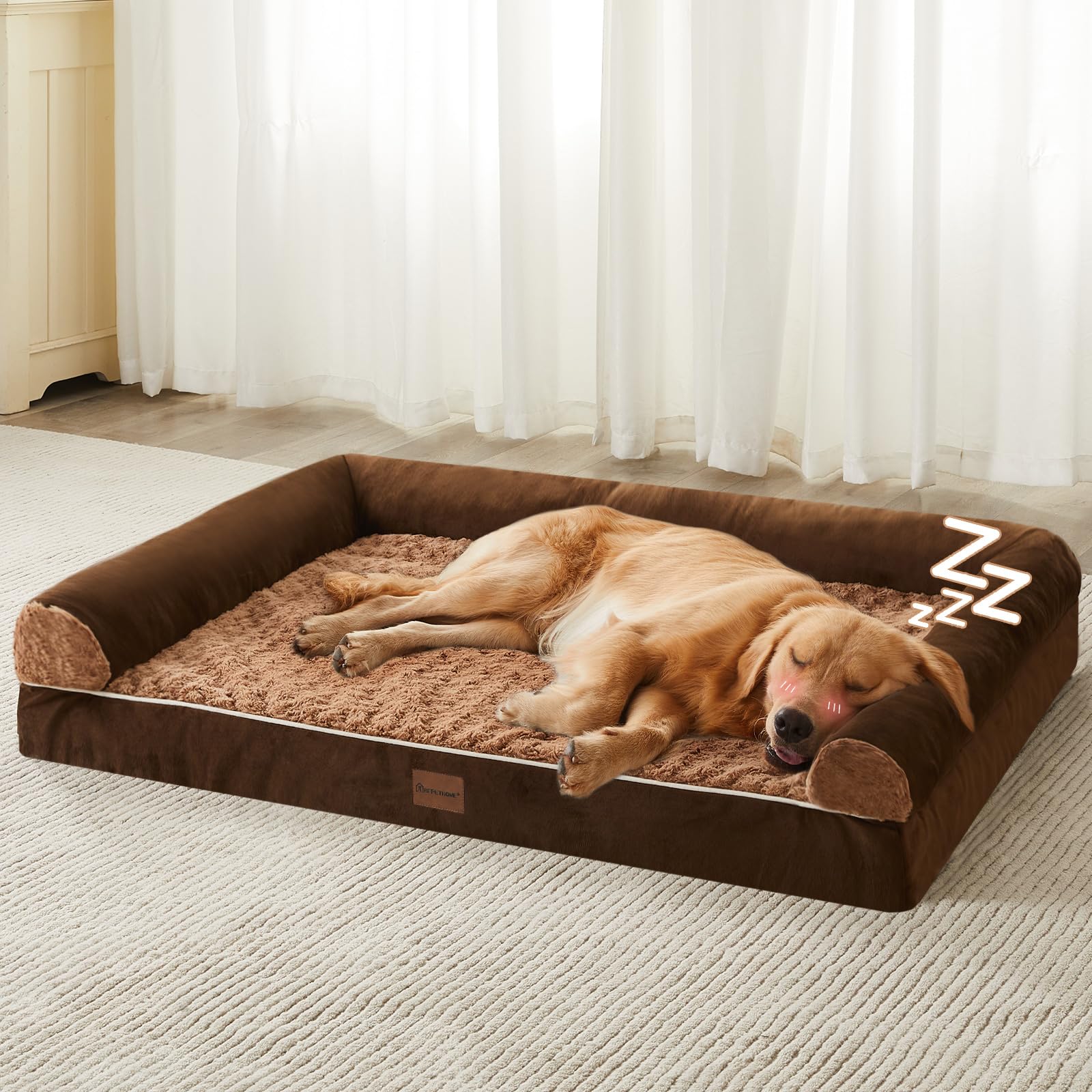 Orthopaedic dog bed with bolsters