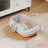 Semi-Enclosed Cat Litter Box with High Walls and Easy Access
