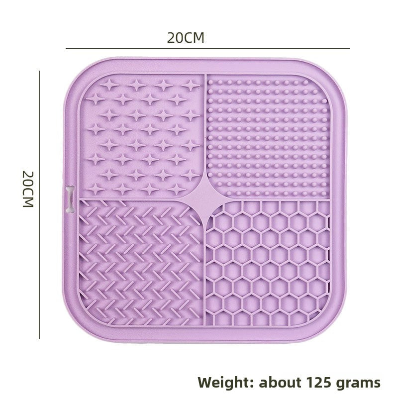 Food-Grade Silicone Pet Lick Mat with Suction Base and Scraper or Brush Accessory Options