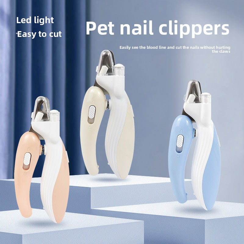Pastel LED Nail Clippers for Cats and Dogs, Stainless Steel