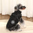 Padded cotton dog jacket with built-in lead vest in Grey, material detail