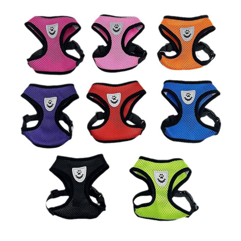 No-choke vest harness and lead set in 5 colour options