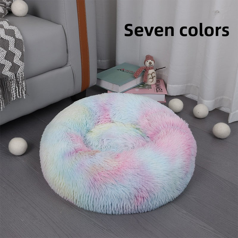 Round donut plush bed for cats and dogs, photo 43 of 43