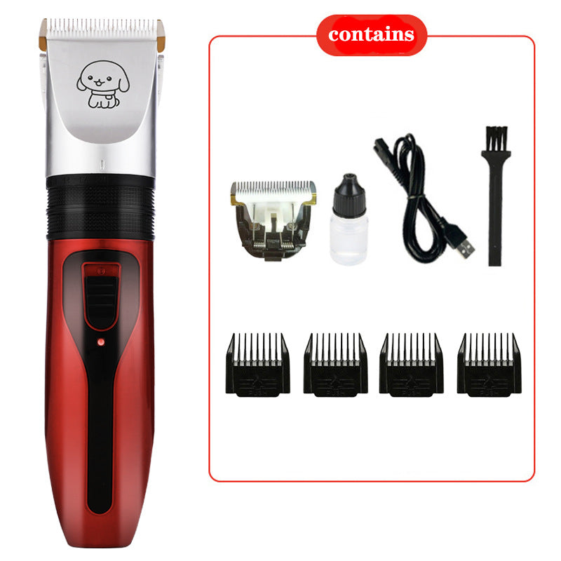 Cordless Dog Hair Clippers with Guide Combs, Low Noise Trimmer Kit